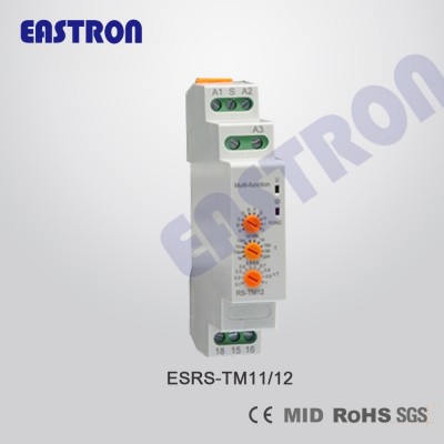 EASTRON Multifunction Time Relay, DIN Rail Mounting, 18mm Wide Housing, LED indication